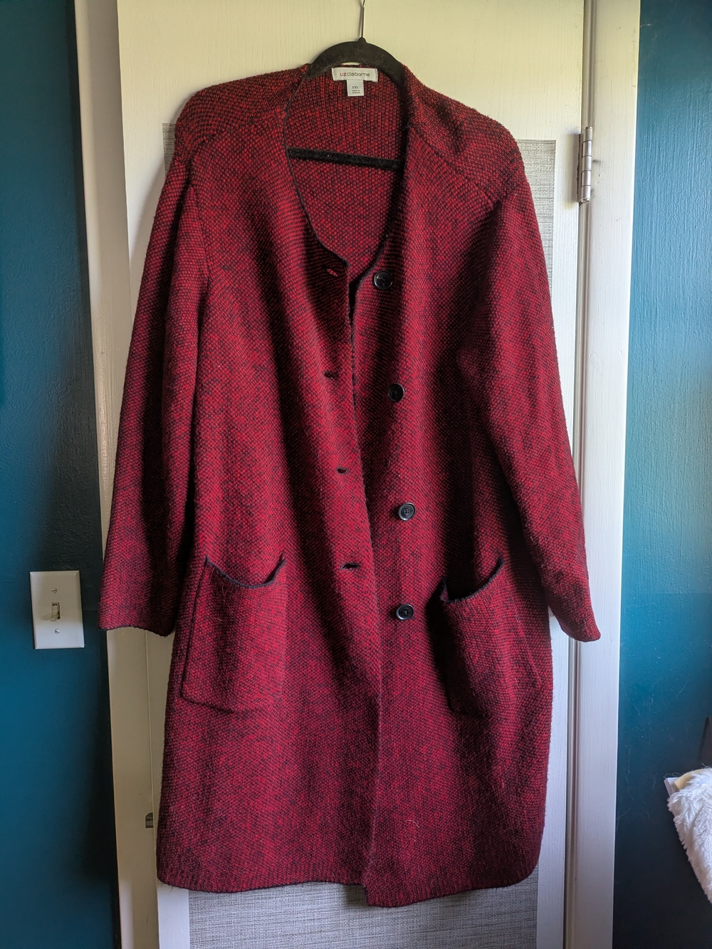 Red Textured Coatigan